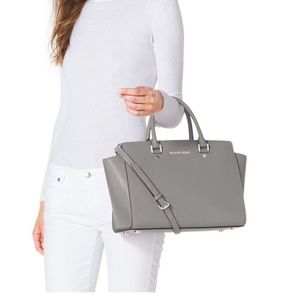 Michael Kors Selma Satchel in Gray